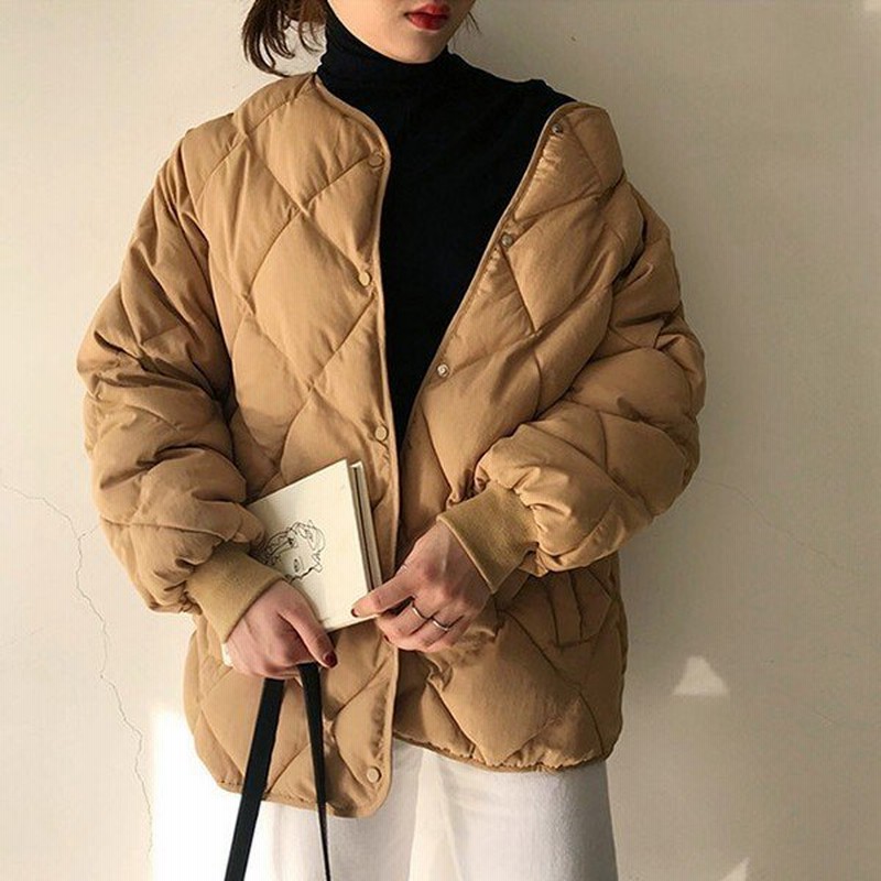 キルティングジャケット 中綿ジャケット ショート丈 中綿ブルゾン レディース ジャケット 秋冬 アウター キルティング ノーカラー 大人 通販 Lineポイント最大0 5 Get Lineショッピング