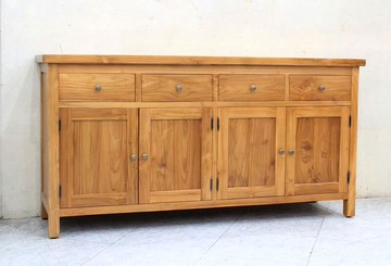 【歐風別館】高松5.8尺柚木全實木餐櫃【基隆至台中免運費】