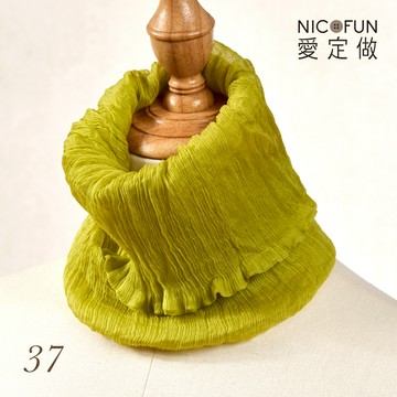 NicoFun 愛定做 海洋森林33 淺青蘋柳葉絲 百搭圍脖 圍巾 100%桑蠶絲 真絲(silk四季圍脖 圍巾 領巾)