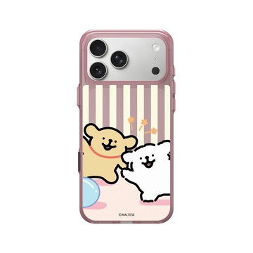 iPhone 17 Pro Max Clear (相機按鈕) 晶醺玫 - Maltese線條小狗 - 跟線條小狗一起玩吧