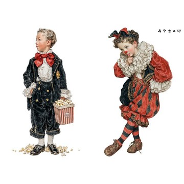 【6 月新品】08-136-0203 人物貼紙 馬戲團・復古風