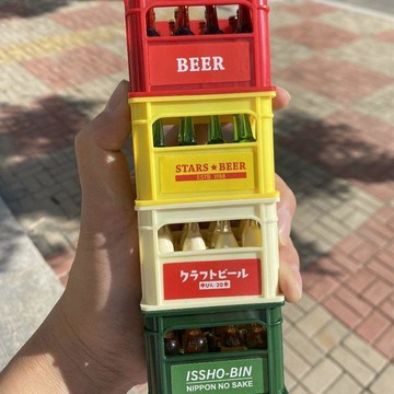 日式Dollhouse娃娃屋仿真迷你啤酒框飲料筐模型微縮配件DIY玩具