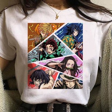 Demon Slayer T-shirt日本動漫鬼滅之刃周邊印花短袖T恤女情侶裝
