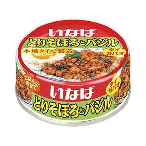 いなば食品 とりそぼろとバジル 75g×24個入×(2ケース)