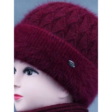 冬天中老年人帽子女媽媽兔毛針織保暖帽老太太毛線帽奶奶加絨棉帽