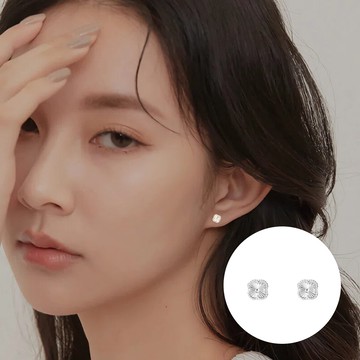 韓風s999純銀雕花微光轉珠耳環