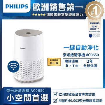 【飛利浦 PHILIPS】奈米級空氣清淨機-MUJI AC0650
