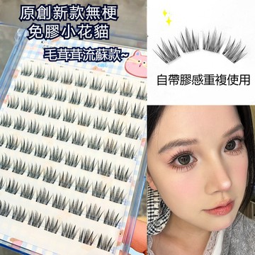 新品🎀萌睫尚品無梗假睫毛 大容量免膠假睫毛 小花貓假睫毛 自然媽生 免膠假睫毛 免膠無梗假睫毛 自帶膠條 假睫毛