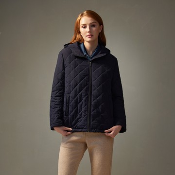 石墨烯菱格紋鋪棉連帽外套