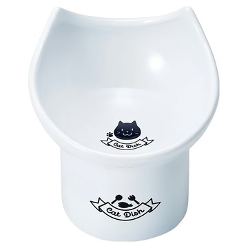 MARUKAN MK加高造型貓碗  貓造型  1入