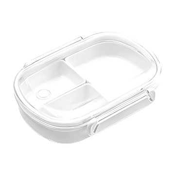 好物良品 日本隨身便攜式外出分隔防串味保鮮便當盒 三格 490ml  1個  白色