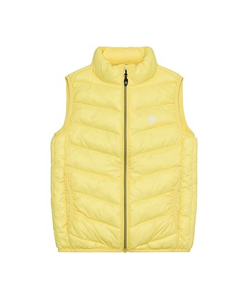 素面黃色無袖輕量鋪棉背心122cm