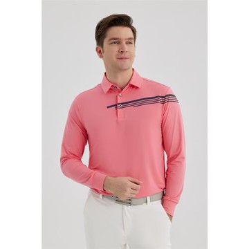 oc高爾夫服裝男裝長袖T恤秋季男士戶外運動球衣彈力速干Polo衫