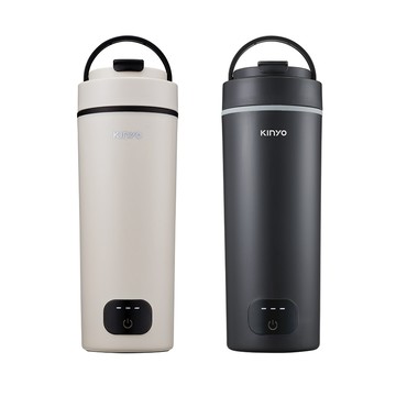 【KINYO】智慧溫控寬電壓快煮杯(KIHP-3380)｜奶茶/迷霧黑 具100～240V國際電壓 電熱水杯 保溫杯