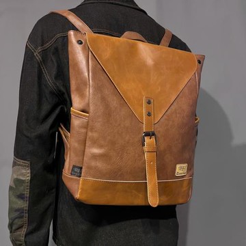 threebox男休閑背包 復古潮流時尚電腦筆記本大容量旅行女雙肩包