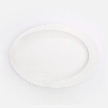 克萊歐強化瓷橢圓盤36cm 弦月白
