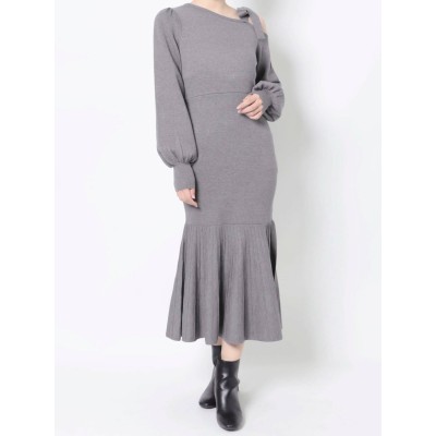 イートミー EATME ベルテッドサテンベアdress ロングワンピース ドレス-