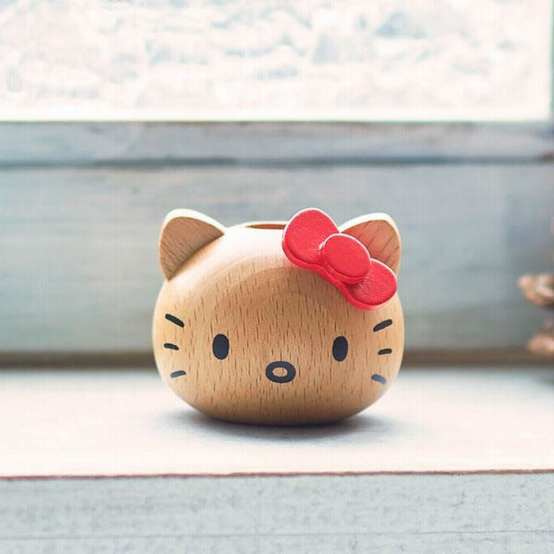 ペンスタンド ハローキティ レッド ミッフィー グッズ 卓上 木製