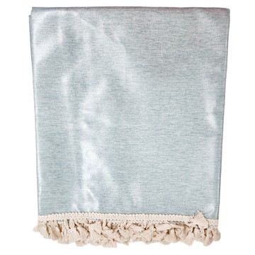 米禾 日式 流蘇 防水桌巾 湖水綠 100%聚酯纖維 TPU材質  60 x 120cm  1條