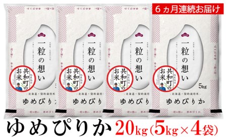 令和5年産 定期便 6ヵ月連続お届け ゆめぴりか 20kg 精米 北海道 共和町