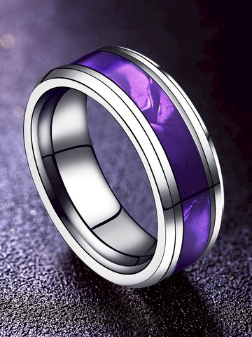 鈦鋼紫色男士戒指ins潮男個性指環輕奢小眾嘻哈簡約單身食指男戒