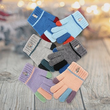 比得兔跳色兒童刺繡手套-15cm-GL5633-2雙入