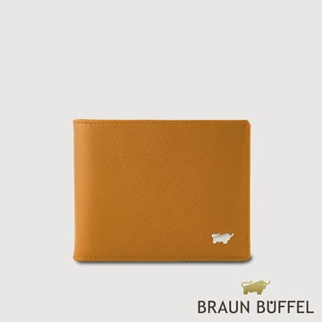 【BRAUN BUFFEL】亞當 6卡鐵夾皮夾-淺棕色(德國小金牛台灣總代理)/BF504-321-CS