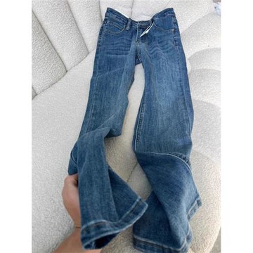 (免運)闊腿微喇褲女夏季高個子加長褲子拖地褲顯瘦馬蹄褲高腰牛仔喇叭褲