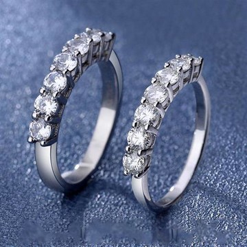 現貨+預購 頂級莫桑鑽石戒指925純銀戒指婚戒女鑽戒子求婚戒情人節禮物-公主排鑽戒2款74lp52【獨家進口】【米蘭精品】