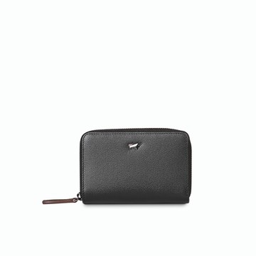BRAUN BUFFEL 台灣總代理 波索-A 拉鍊零錢包-黑色/BF519-161A-BK