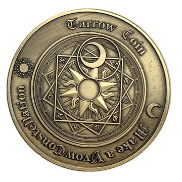 手指把玩硬幣歐美塔羅仿青古銅紀念幣星座風水幸運愛情幣許愿硬幣