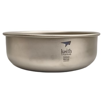 Keith Titanium 鎧斯 Ti5334 純鈦碗 500ml Ø131x48mm  鈦色  1盒