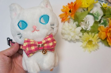 貓咪狗狗兔子-小型(P-S)-三角巾領巾手工項圈-格紋 貓咪安全扣