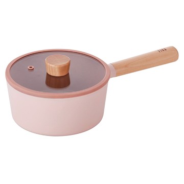 NEOFLAM FIKA系列 鑄造不沾單柄湯鍋 IH 電磁爐適用 1024g 1600ml  粉色  1個  18cm