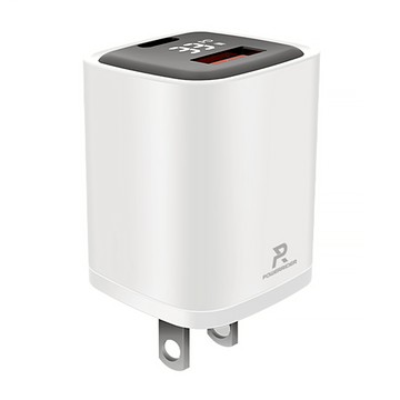 POWERRIDER 33W數位顯示PD+QC3.0電源供應器 PD35CA  白色  1個
