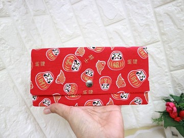 福祿壽喜 布 長夾 拉鍊錢包 萬用包 收納包 紅包袋 口罩收納袋