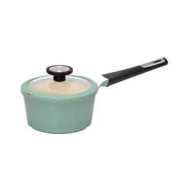 POTE系列18cm單柄湯鍋(電磁底)-丹麥綠+玻璃蓋