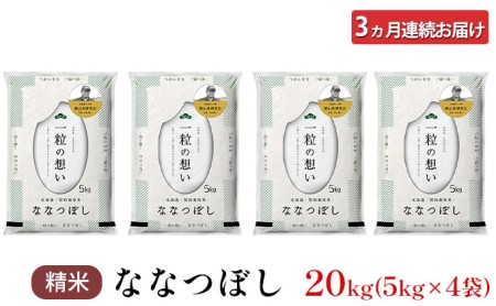 3ヵ月連続お届け　銀山米研究会のお米＜ななつぼし＞20kg