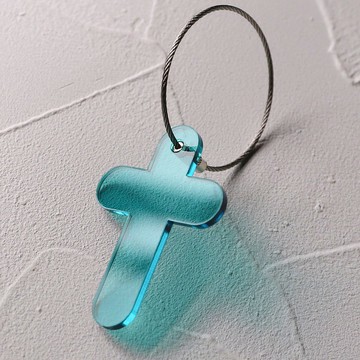 十字架鑰匙圈－湖水綠