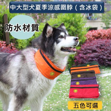 【寵愛生活本舖】中大型犬夏季防水涼感圍脖（含冰袋）素色