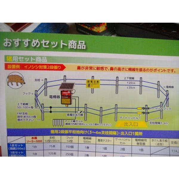 1山形2811124W1定#179ヨキ】防獣柵ソーラー電源5000型猪用２段張