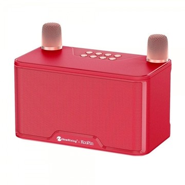 KooPin Newrixing 雙人無線麥克風行動KTV音響組 附收納袋 耀眼紅 輕巧便攜 隨時歡唱  1組  NR-8088