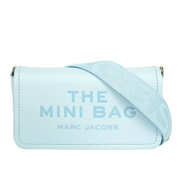 MARC JACOBS 粒面皮革迷你斜背包WOC手拿包(雲藍色)