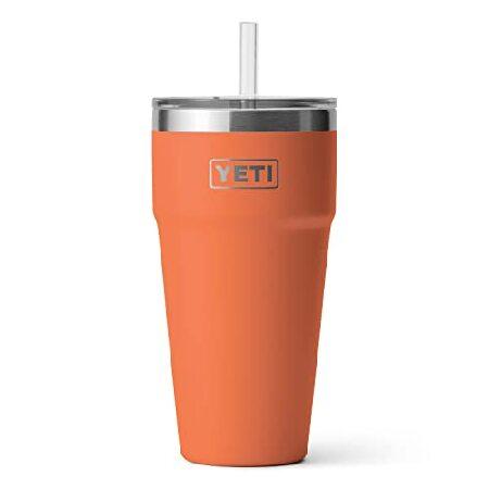 YETI Rambler 26 oz Straw Cup, Vacuum Insulated, Stainless Steel with Straw Lid, High Desert Clay並行輸入品