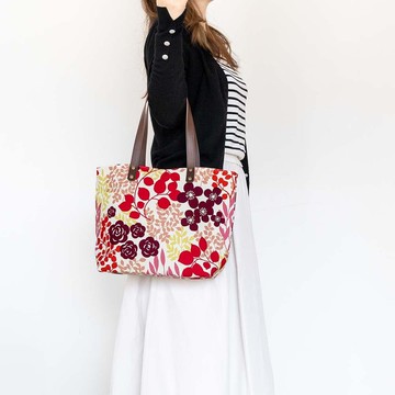 帆布托特包 女款 花園 植栽風【 日本製 】
