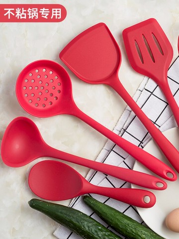 不粘鍋專用硅膠鍋鏟耐高溫家用炒菜鏟子湯勺炒勺煎鏟護鍋廚具套裝