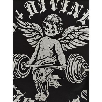 天使愛擼鐵健身240克40支棉重磅創意文化衫印花純棉短袖小領口T恤