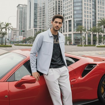 FILA 男袖機能排汗彈性多口袋外套-灰色 1JKZ-5604-GY