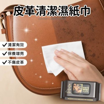 【Dodowu】皮革清潔濕紙巾 3包組 (汽車座椅濕紙巾 保養增亮濕紙巾 濕巾 包包清潔 沙發清潔 皮鞋清潔 皮鞋保養濕紙巾 清潔巾)
