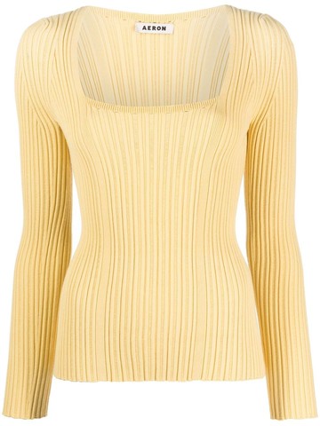 AERON - Finesse square-neck jumper - women - Ecovero/Sorona - S - Yellow